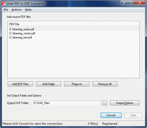 PDF to DXF 9.5 screen shot